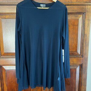 Petit Pois Flair Crew Neck Tunic In NAVY